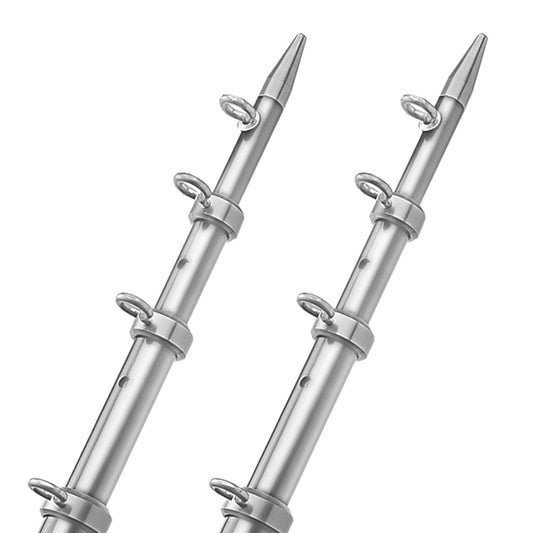 TACO 15' TELESCOPIC OUTRIGGER POLES HD 1-&#189;" - SILVER/SILVER