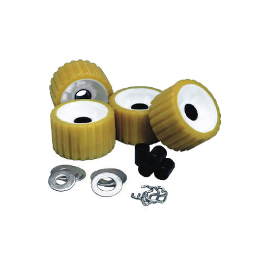 C.E. SMITH RIBBED ROLLER REPLACEMENT KIT - 4 PACK - GOLD