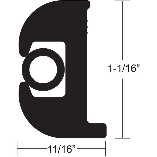 TACO FLEX VINYL RUB RAIL KIT - BLACK W/BLACK INSERT - 50' - 1-1/16"