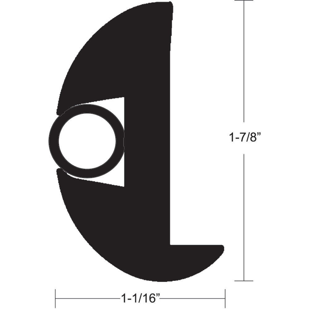 TACO FLEX VINYL RUB RAIL KIT - BLACK W/BLACK INSERT - 50' - 1-7/8" X 1-1/16"