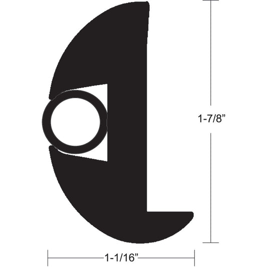 TACO FLEX VINYL RUB RAIL KIT - BLACK W/BLACK INSERT - 70' - 1-7/8" X 1-1/16"