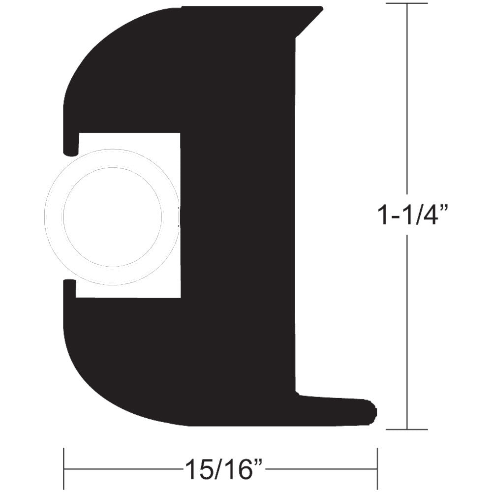 TACO FLEX VINYL RUB RAIL KIT - BLACK W/WHITE INSERT - 50' - 1-1/4" X 15/16"