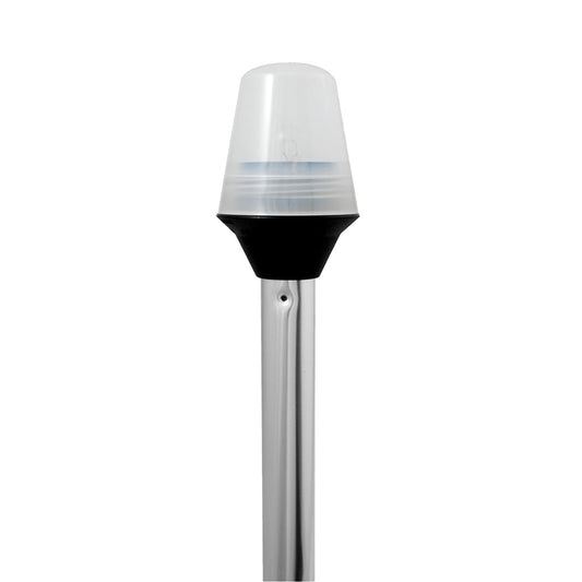 ATTWOOD FROSTED GLOBE ALL-AROUND POLE LIGHT W/2-PIN LOCKING COLLAR POLE - 12V - 36"