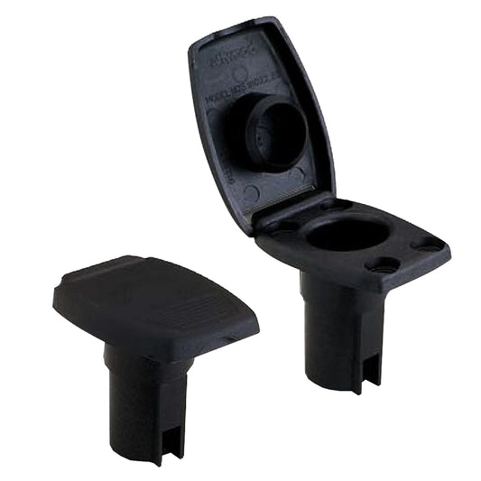 ATTWOOD OVAL 2-PIN BASE F/ANGLED POLE - BLACK