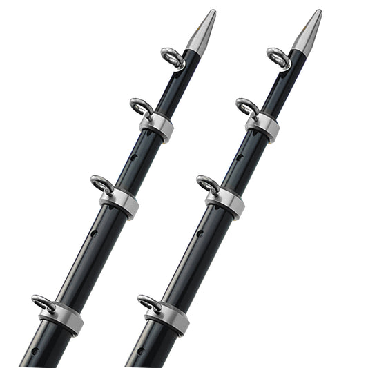 TACO 15' TELESCOPIC OUTRIGGER POLES HD 1-&#189;" - BLACK/SILVER