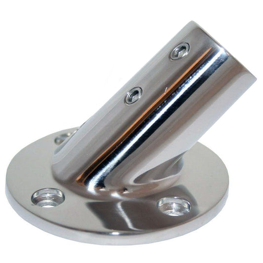 WHITECAP 1" O.D. 45&#176; ROUND BASE SS RAIL FITTING