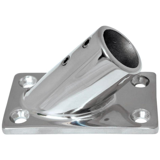 WHITECAP 1" O.D. 45&#176; RECTANGLE BASE SS RAIL FITTING