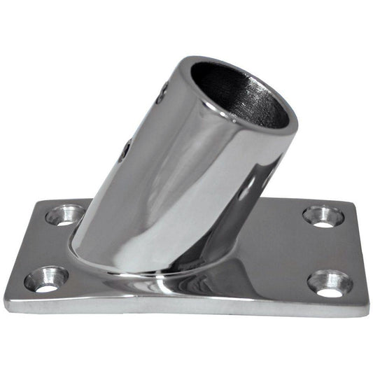 WHITECAP 1" O.D. 60&#176; RECTANGLE BASE SS RAIL FITTING