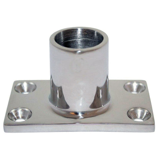 WHITECAP 1" O.D. 90&#176; RECTANGLE BASE SS RAIL FITTING