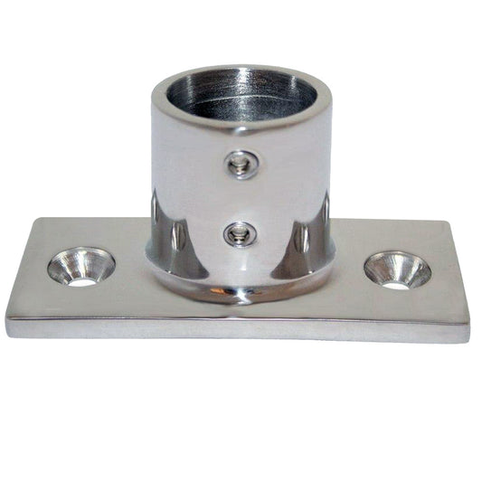 WHITECAP 1" O.D. 90&#176; 2-HOLE RECTANGLE BASE SS RAIL FITTING