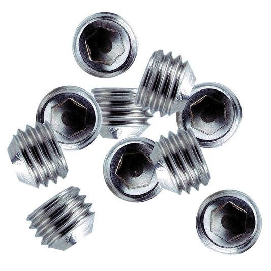 WHITECAP &#188;"-28 THREAD SS SET SCREWS - 10 PACK