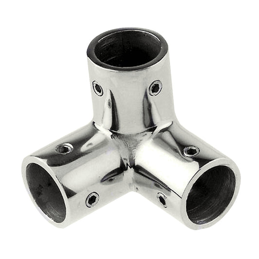 WHITECAP 1" O.D. SS 3-WAY CORNER FITTING