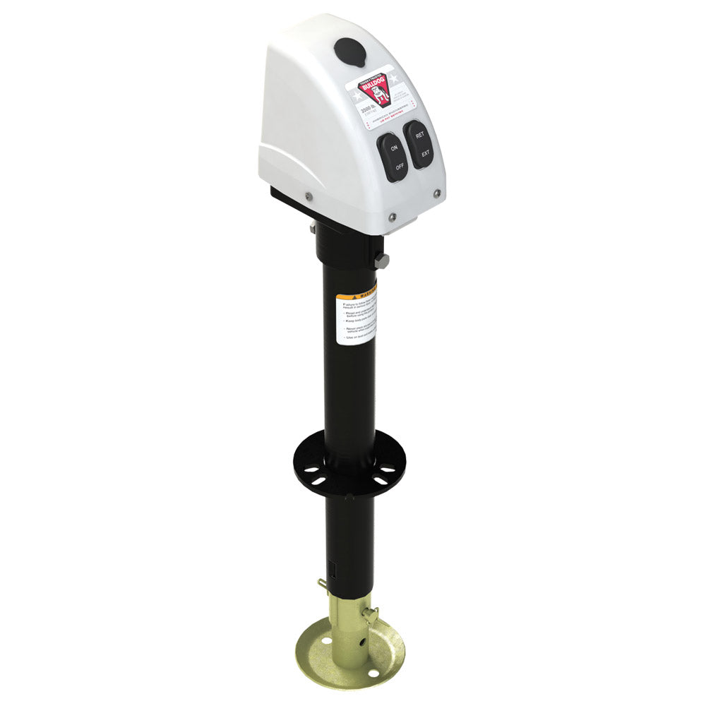 BULLDOG 3,500LBS A-FRAME RV JACK W/POWERED DRIVE - 12V - WHITE COVER