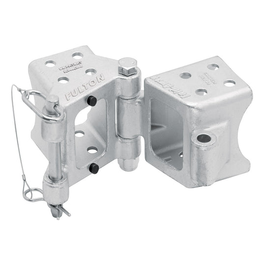 FULTON FOLD-AWAY BOLT-ON HINGE KIT 3" X 5" TRAILER BEAM, RATING 9,000 LBS., 48" PIVOT, Z-MAX 600 ZINC FINISH
