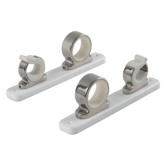 TACO 2-ROD HANGER W/POLY RACK - POLISHED STAINLESS STEEL