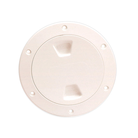BECKSON 4" SMOOTH CENTER SCREW-OUT DECK PLATE - BEIGE