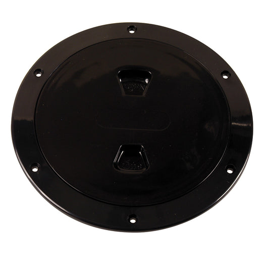 BECKSON 6" SMOOTH CENTER SCREW-OUT DECK PLATE - BLACK