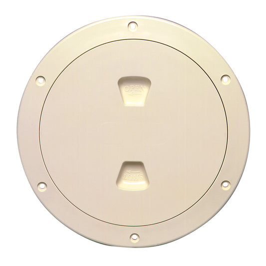 BECKSON 6" SMOOTH CENTER SCREW-OUT DECK PLATE - BEIGE