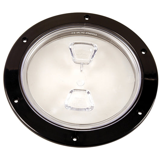 BECKSON  6" CLEAR CENTER SCREW-OUT DECK PLATE - BLACK