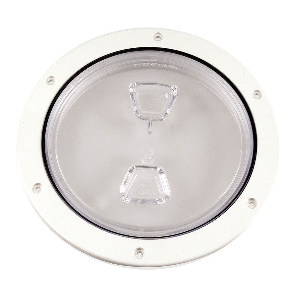 BECKSON 6" CLEAR CENTER SCREW OUT DECK PLATE - WHITE