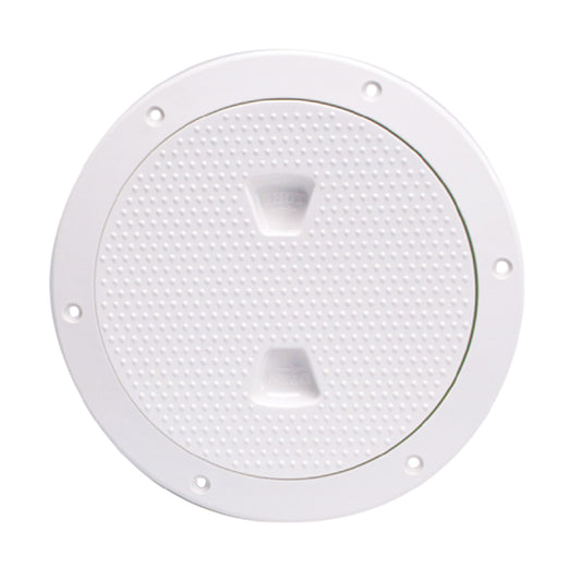 BECKSON 6" NON-SKID SCREW-OUT DECK PLATE - WHITE