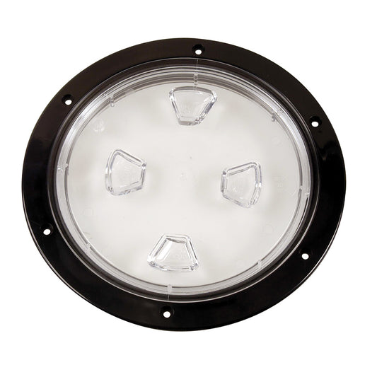 BECKSON 8" CLEAR CENTER SCREW-OUT DECK PLATE - BLACK