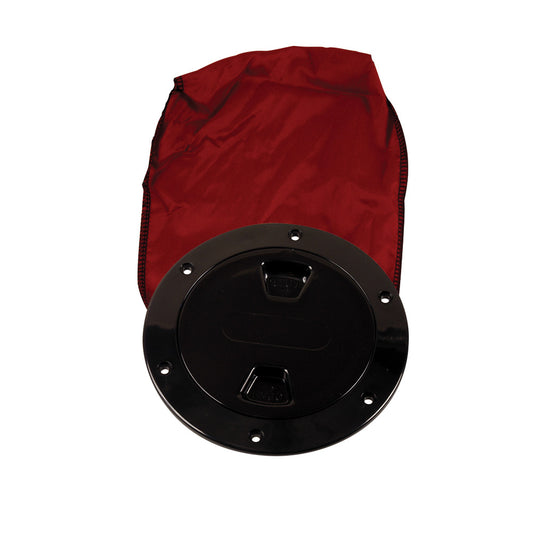 BECKSON 4" STOW-AWAY DECK PLATE - BLACK W/12" BAG