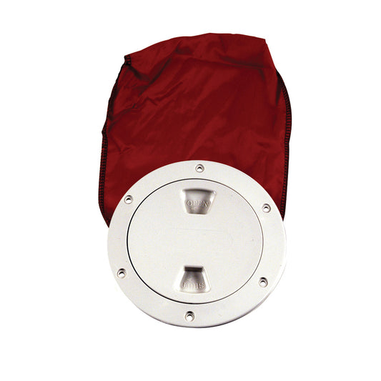 BECKSON 4" STOW-AWAY DECK PLATE - WHITE W/12" BAG