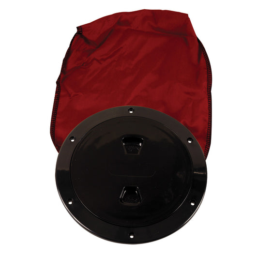 BECKSON 6" STOW-AWAY DECK PLATE - BLACK W/12" BAG