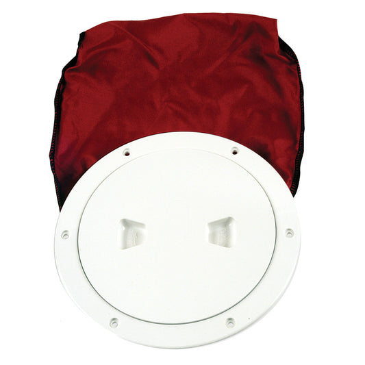 BECKSON 6" STOW-AWAY DECK PLATE - WHITE W/12" BAG