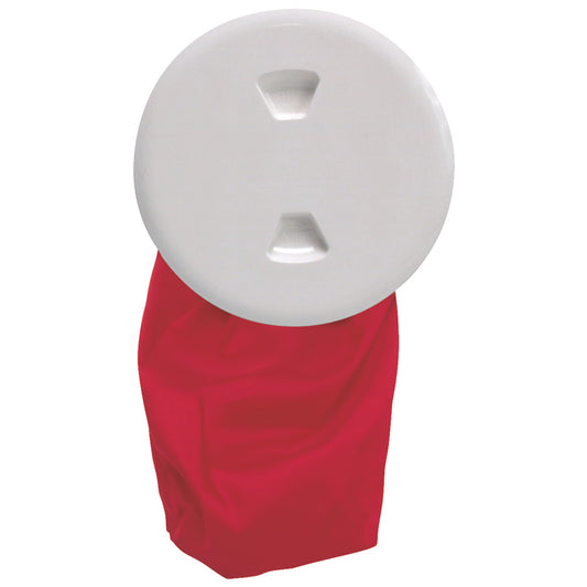 BECKSON 5" STOW-AWAY DECK PLATE - WHITE W/12" BAG