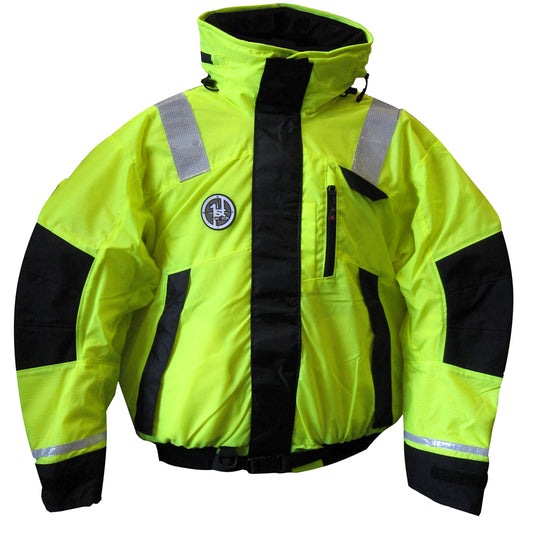 FIRST WATCH AB-1100 FLOTATION BOMBER JACKET - HI-VIS YELLOW/BLACK - XL