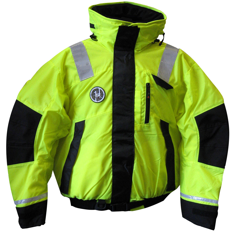 FIRST WATCH AB-1100 FLOTATION BOMBER JACKET - HI-VIS YELLOW/BLACK - XXL