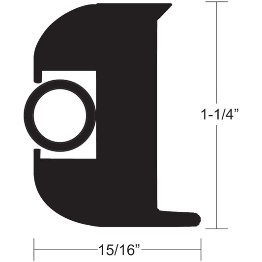 TACO FLEX VINYL RUB RAIL KIT - BLACK W/BLACK INSERT - 70' - 1-1/4" X 15/16"