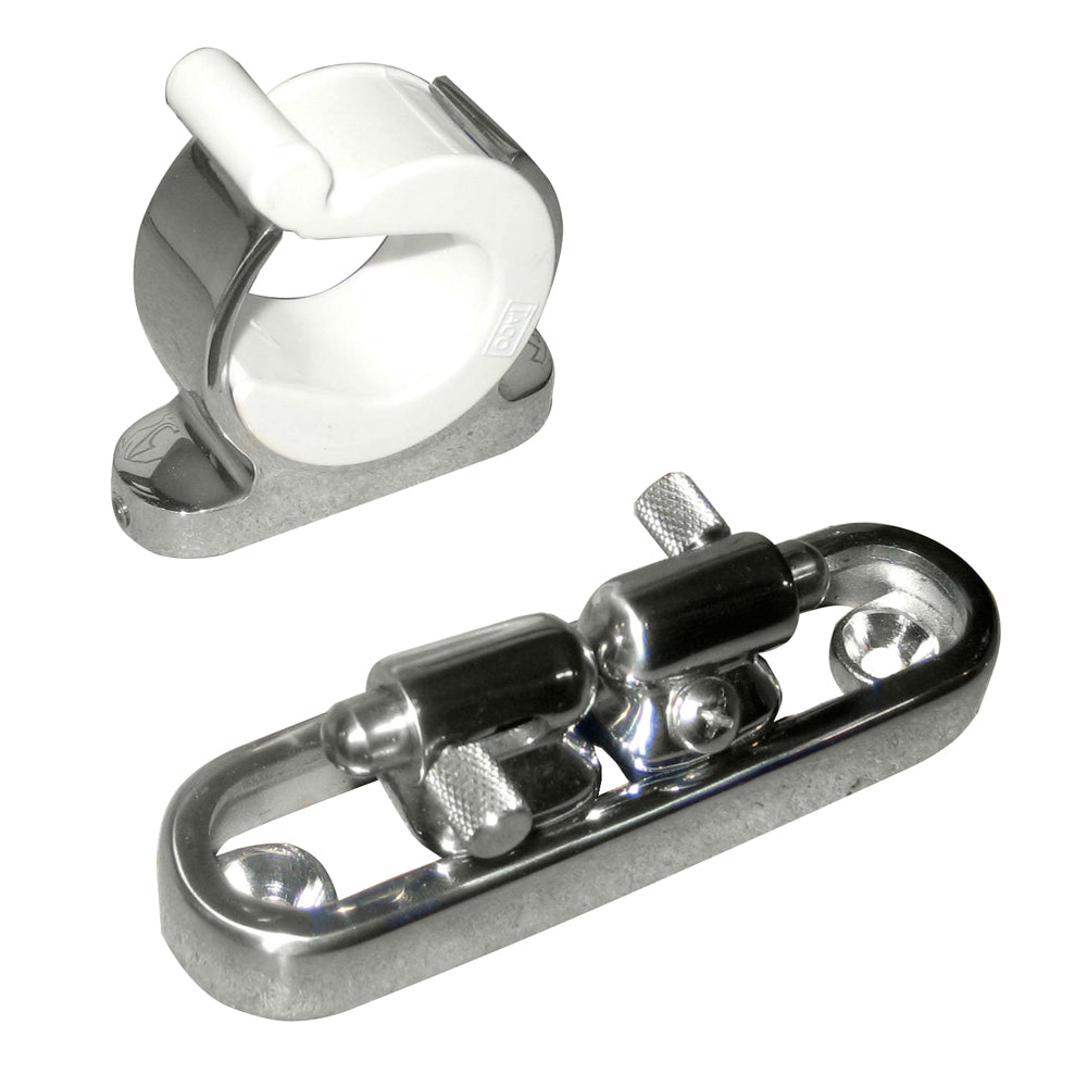TACO  STAINLESS STEEL ADJUSTABLE REEL HANGER KIT W/ROD TIP HOLDER - ADJUSTS FROM 1.875" - 3.875"