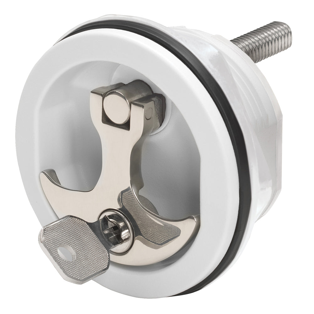 WHITECAP COMPRESSION HANDLE - NYLON WHITE/STAINLESS STEEL - LOCKING