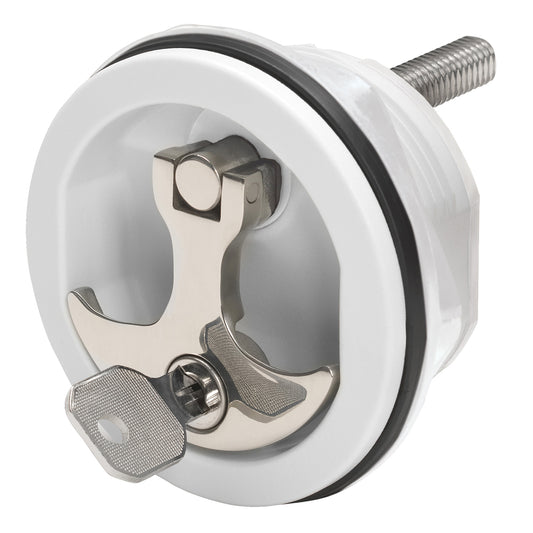 WHITECAP COMPRESSION HANDLE - NYLON WHITE/STAINLESS STEEL - LOCKING