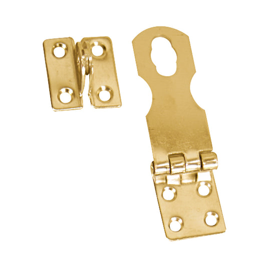 WHITECAP SWIVEL SAFETY HASP - POLISHED BRASS - 1" X 3"