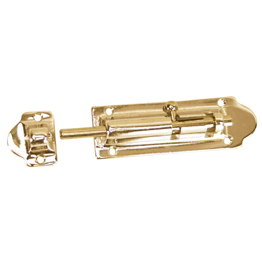 WHITECAP BARREL BOLT - POLISHED BRASS - 4"
