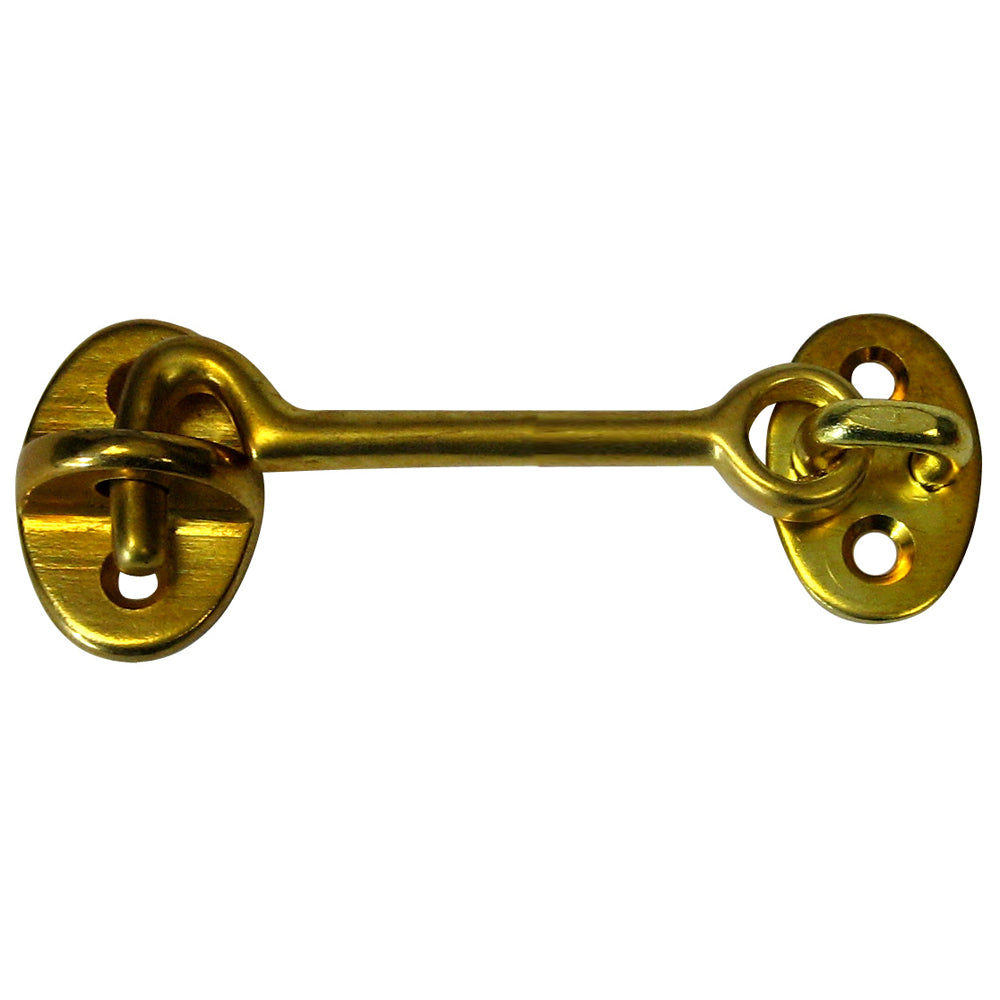 WHITECAP CABIN DOOR HOOK - POLISHED BRASS - 3"