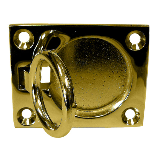 WHITECAP FLUSH PULL RING - POLISHED BRASS - 2" X 2-1/2"