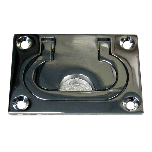 WHITECAP FLUSH PULL RING - CP/BRASS - 3" X 2"