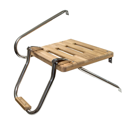 WHITECAP TEAK SWIM PLATFORM W/LADDER F/OUTBOARD MOTORS