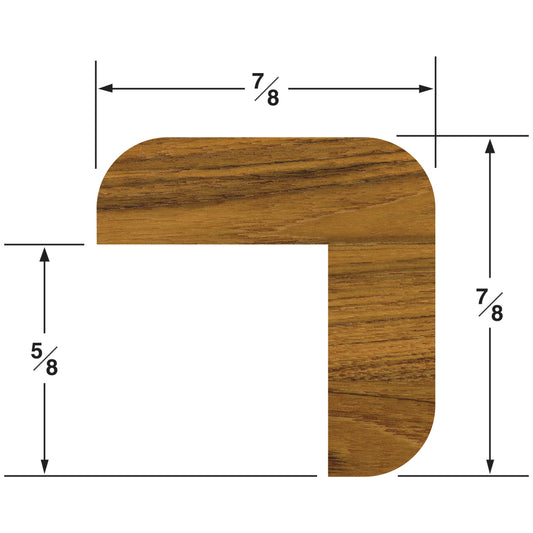 WHITECAP TEAK "L" MOLDING SMALL - 5'