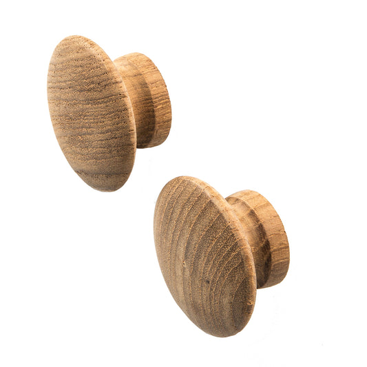 WHITECAP TEAK ROUND DRAWER KNOB - 2" - 2 PACK