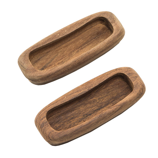 WHITECAP TEAK RECTANGULAR DRAWER PULL - 3-1/4"L - 2 PACK
