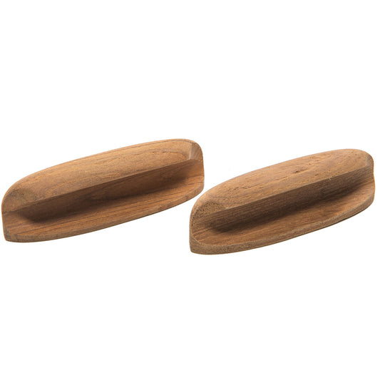 WHITECAP TEAK OVAL DRAWER PULL - 4"L - 2 PACK