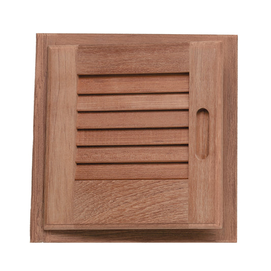 WHITECAP TEAK LOUVERED DOOR & FRAME - LEFT HAND - 12" X 12"