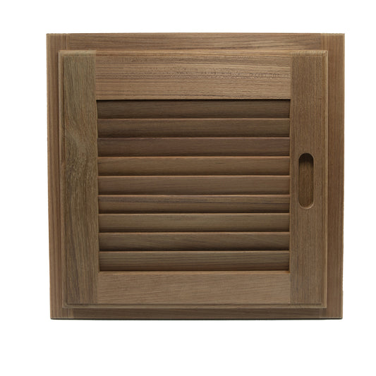 WHITECAP TEAK LOUVERED DOOR & FRAME - RIGHT HAND - 15" X 15"