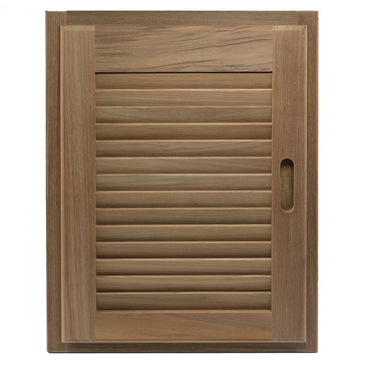 WHITECAP TEAK LOUVERED DOOR & FRAME - RIGHT HAND - 15" X 20"